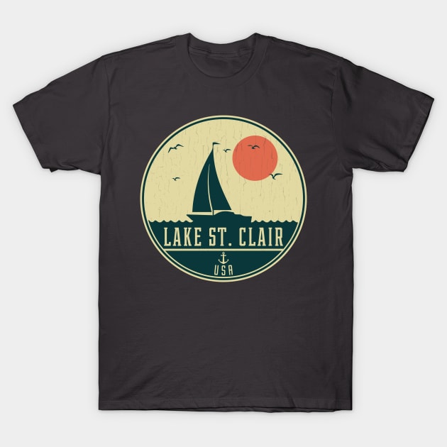 Lake St. Clair Sailing Design T-Shirt by dk08